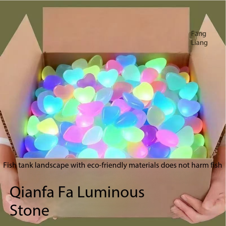 Aquarium Fish Farm - 1CM 100pcs Color Goose Stone Luminous