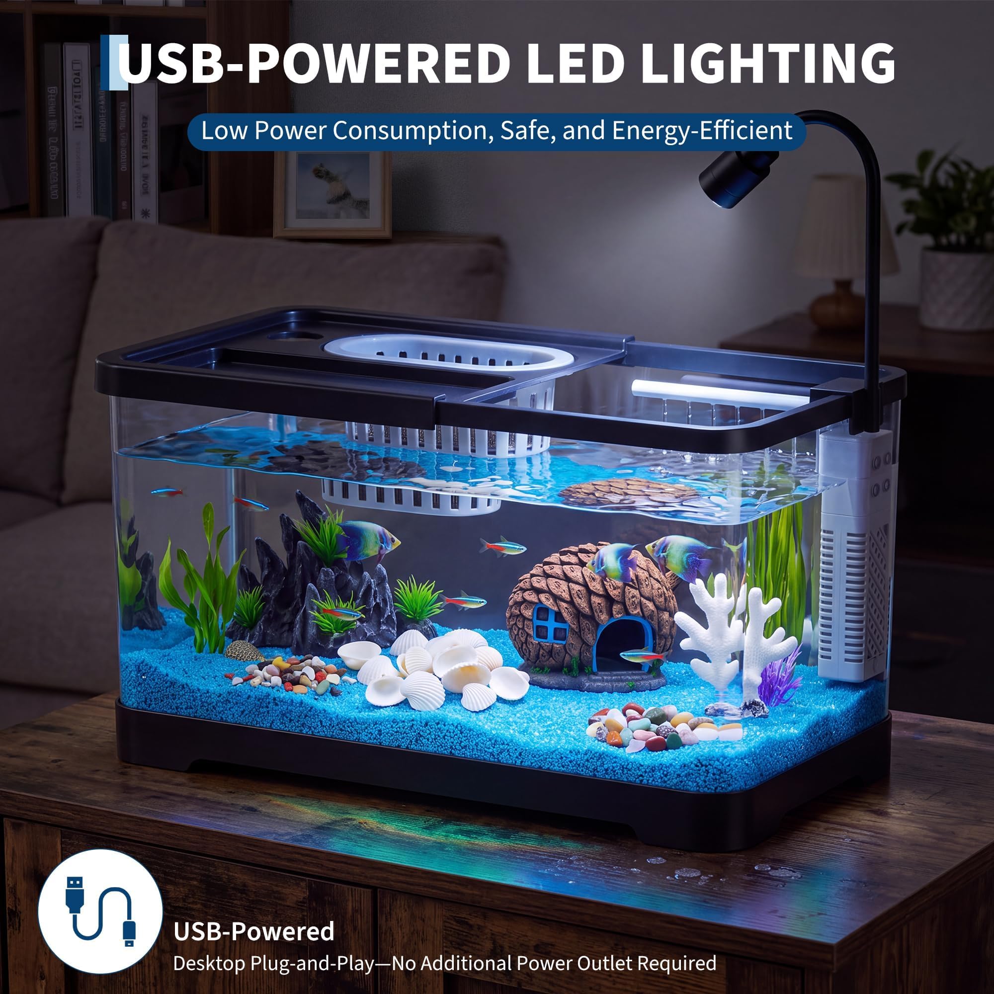 Fish Tank Starter Kit With Fil - Aquarium Goldfish 评论和价格
