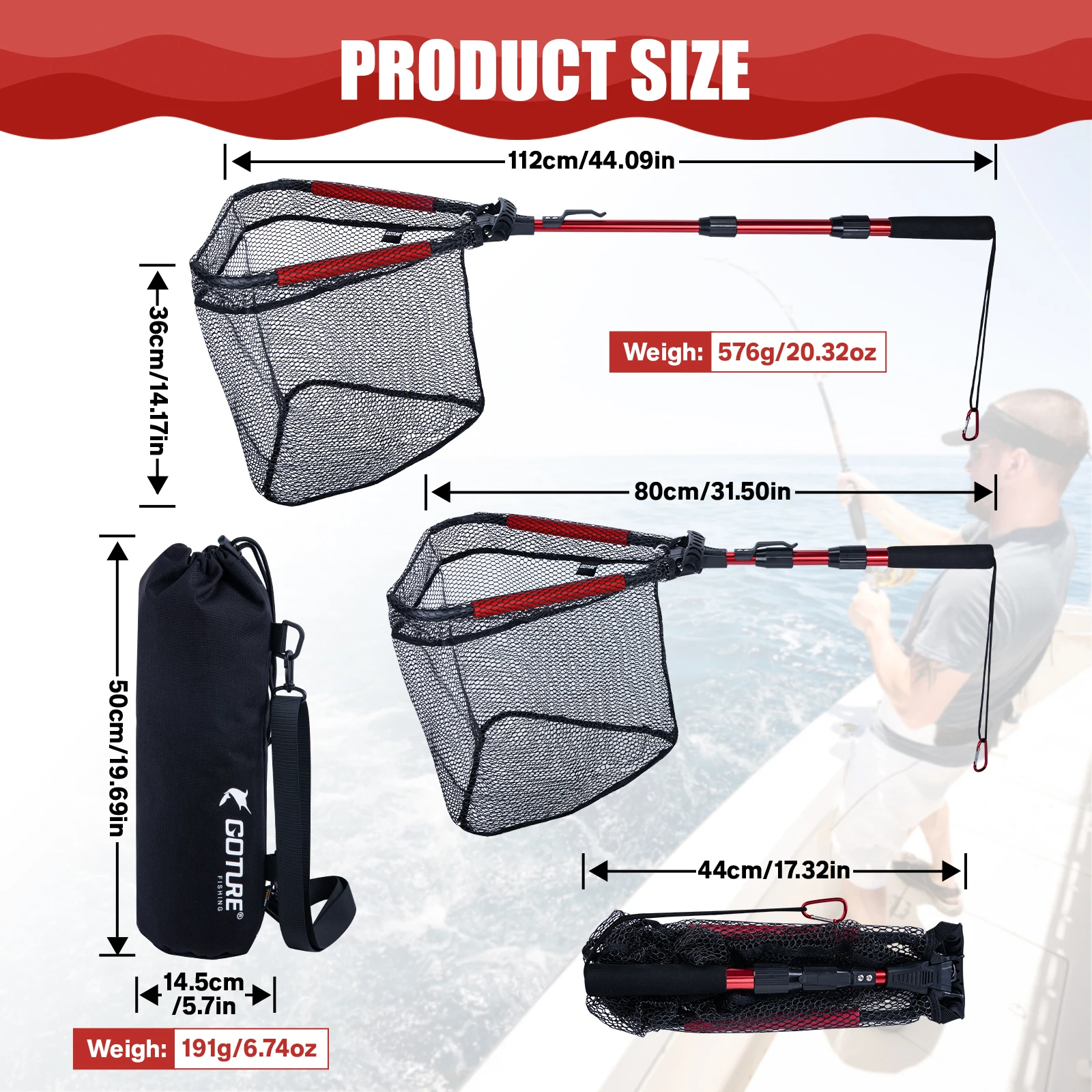 Goture Folding Fishing Brail N - Fish Net Handle 评论和价格