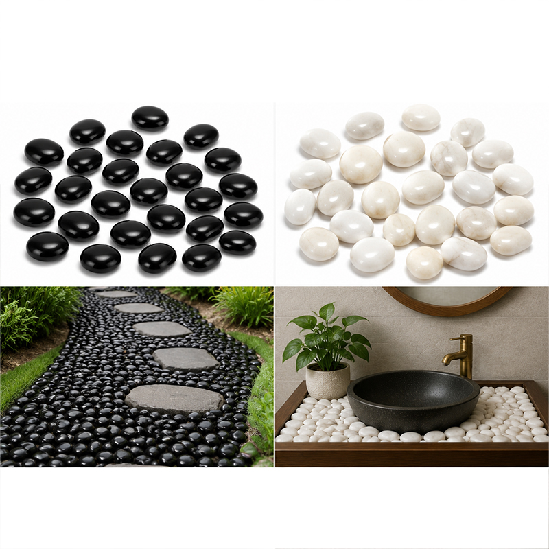 White&Black Polished River Roc - Aquarium Fish Farm 评论和价格