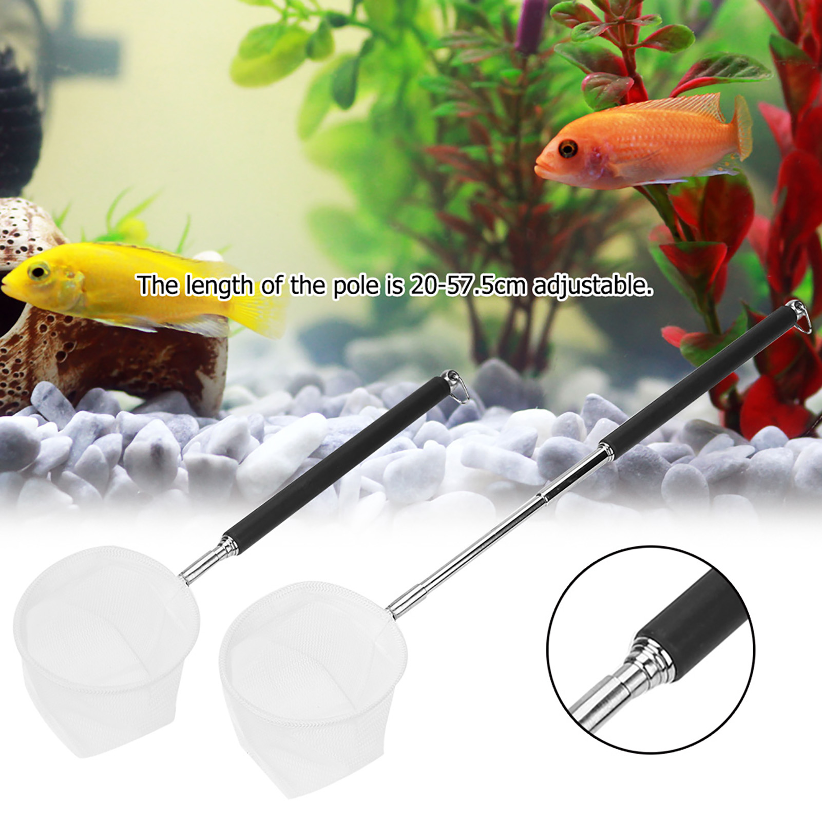 Adjustable Aquarium Fishing Ne - Fish Net Handle 评论和价格