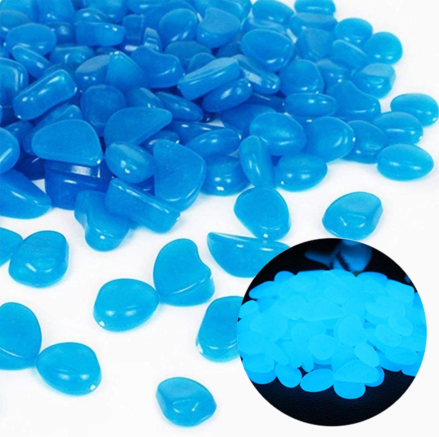 Fish Tank Rocks Glow Blue Pebb - Aquarium Fish Farm 评论和价格