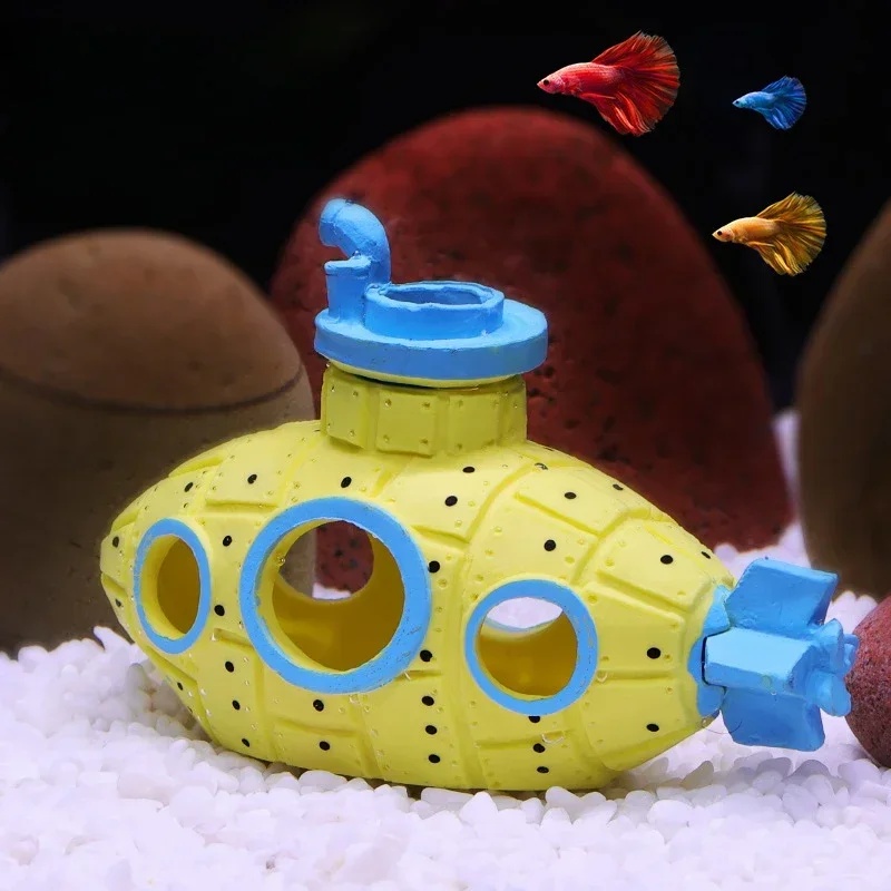 Resin Submarine Ornaments Aqua - Aquarium Fish Hideout 评论和价格