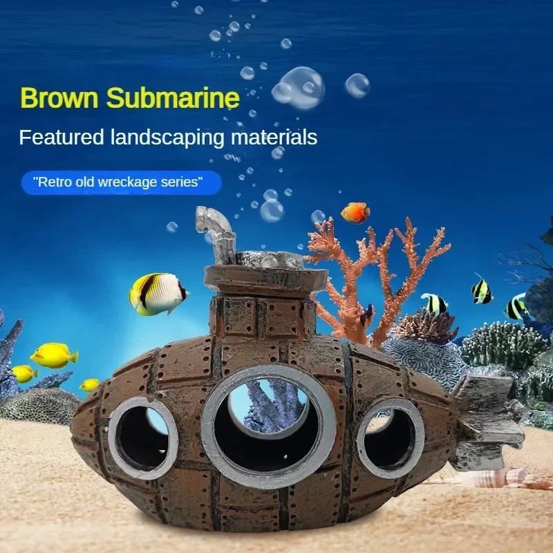 Resin Submarine Ornaments Aqua - Aquarium Fish Hideout 评论和价格