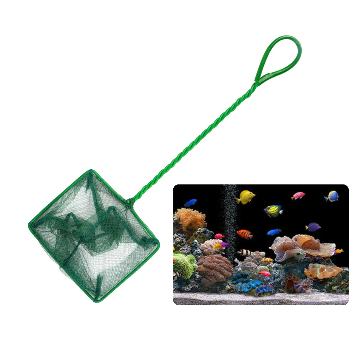 3~10 Inch Portable Nylon Green - Fish Net Handle 评论和价格