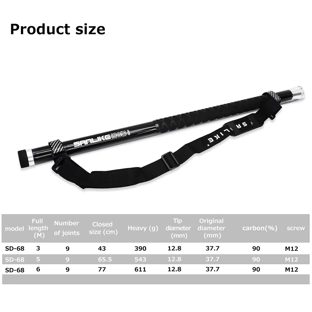 SANLIKE 3m Black Telescopic Ca - Fish Net Handle 评论和价格